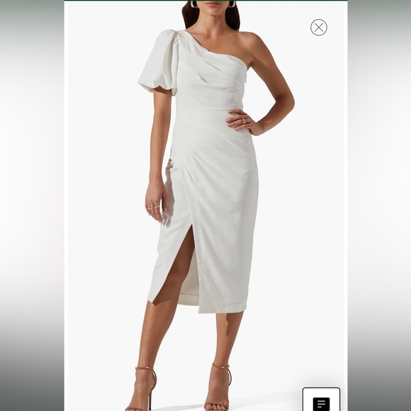 Astr Dresses & Skirts - ASTR the label one shoulder puff sleeve midi dress
